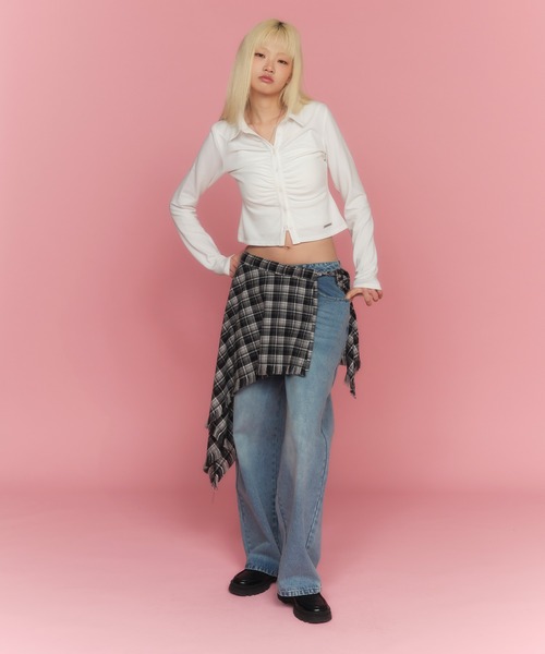 大人気！ACLENT volume wrap check skirt 大人気！ACLENT volume wrap check skirtセール アウトレット