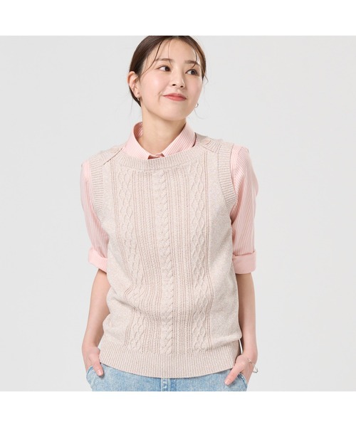 BRICK HOUSE by TOKYO SHIRT ベスト ジレ ボートネック レディース