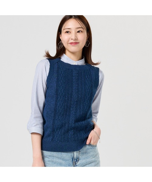 BRICK HOUSE by TOKYO SHIRT ベスト ジレ ボートネック レディース 