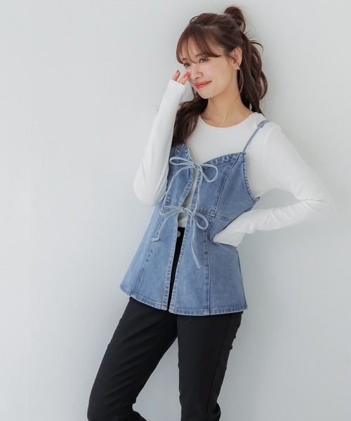 moussy デニム キャミソール ビスチェ MOUSSY | SQUARE NECK デニム ビスチェ (シャツ・ブラウス
