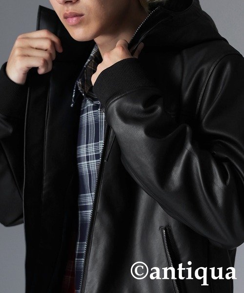 「antiqua」 「tree cafe」ブルゾン M ブラック レディース_画像4
