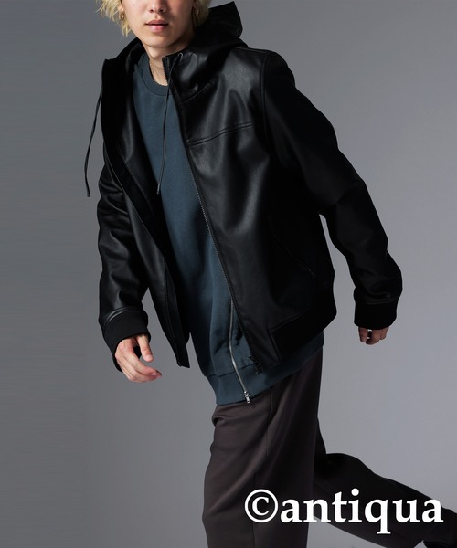 「antiqua」 「tree cafe」ブルゾン M ブラック レディース_画像6