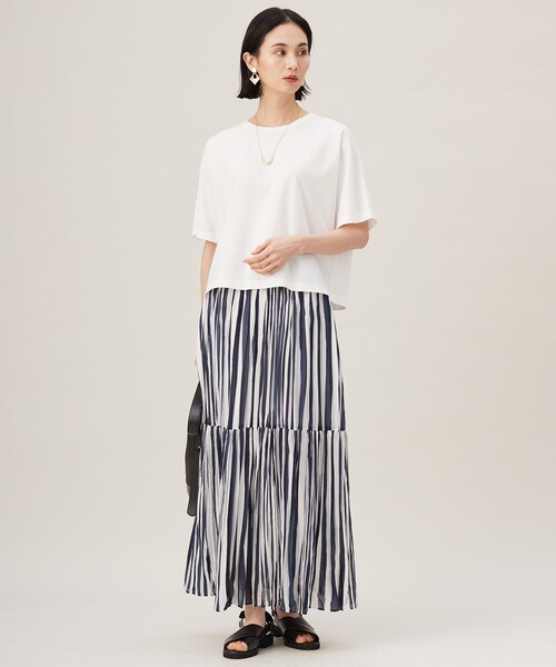 uvカット tシャツ ハイカウントクロップド丈 Tシャツ レディースの画像