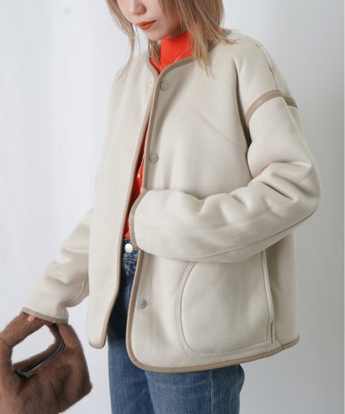 Lucruca ルクルカ　アウター　ノーカラー　ボアジャケット LADY LUCK LUCA（レディラックルカ） 「LUCA/LADY LUCK LUCA