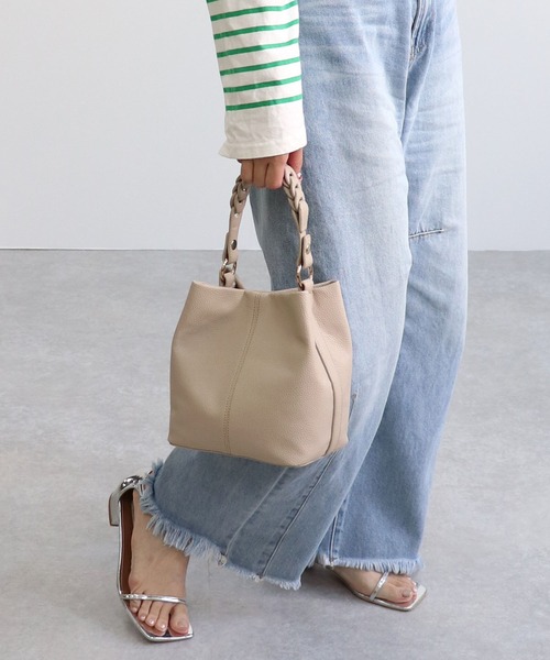 MIAN ショルダーバッグ バッグ 編み込みハンドル2wayショルダー