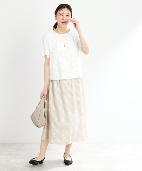 リフレクト（Reflect）/【手洗い可】ストライプ柄シアースカート Reflect（リフレクト） スカート 「手洗い可」ストライプ柄シアー