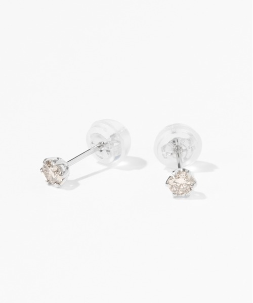 Jewel closet by L&Co. ピアス K18ホワイトゴールド ダイヤモンド0.20