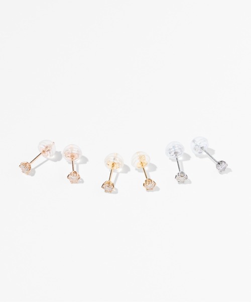 Jewel closet by L&Co. ピアス K18ホワイトゴールド ダイヤモンド0.20