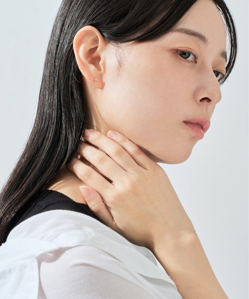 Jewel closet by L&Co. ピアス K18ホワイトゴールド ダイヤモンド0.20