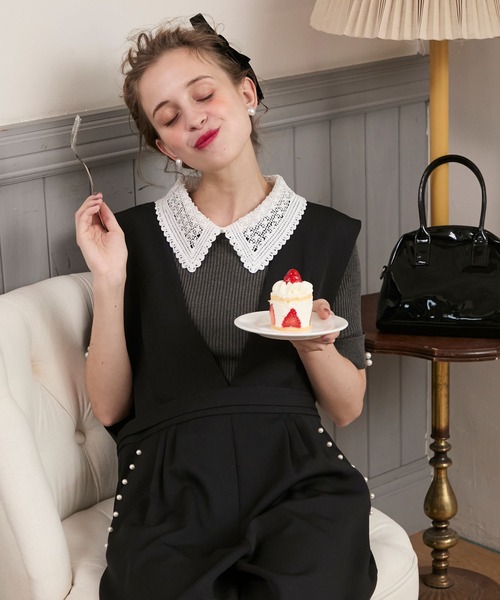 美品♡¥51,700♡Rene パールニットプルオーバー(黒) ジップ付きニットプルオーバー｜JENNE(ジェンヌ)公式通販：パリ