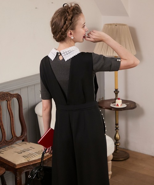 BONLECILL noir ニット セーター 「BONLECILLnoir」2wayレース襟パール