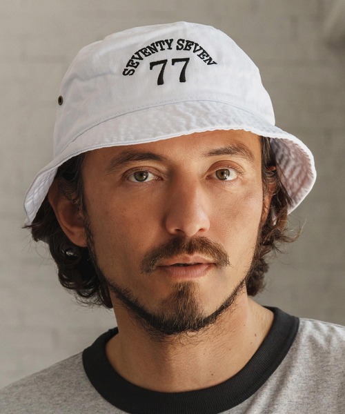 seventy seven 帽子 ハット mko12741-embroidery bucket cap (77arch