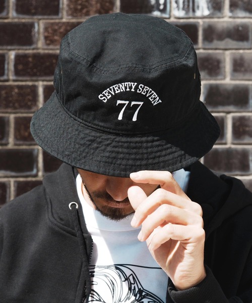 seventy seven 帽子 ハット mko12741-embroidery bucket cap (77arch