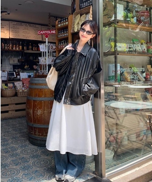 「almo」 「burlesque」ジップアップブルゾン MEDIUM ブラック レディース_画像5