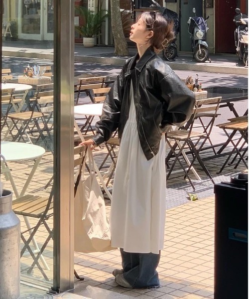 「almo」 「burlesque」ジップアップブルゾン MEDIUM ブラック レディース_画像7