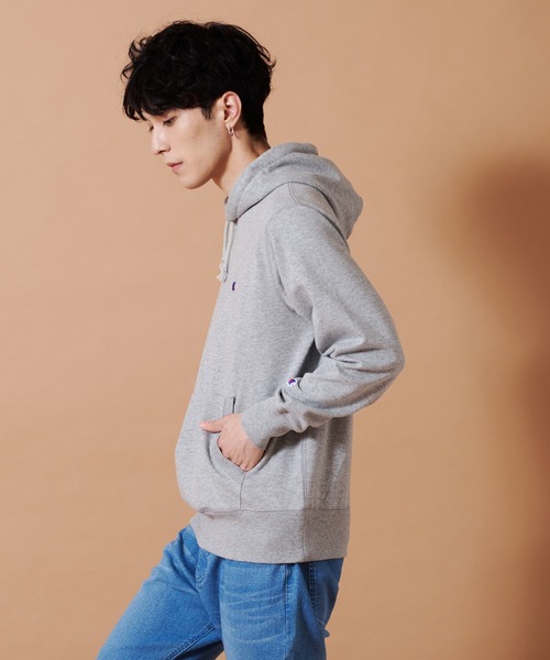 「Champion」 プルオーバーパーカー MEDIUM ブラック メンズ_画像3