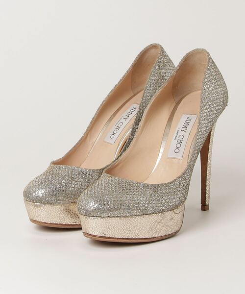 ジミーチュウ　グリッターパンプス38 JIMMY CHOO 「JIMMY CHOO」 グリッター パンプス 38 ゴールド