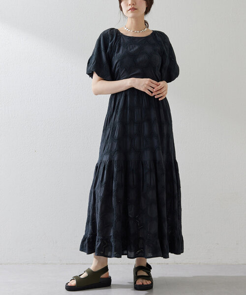 Whim Gazette ワンピース エンブロイダリーパフワンピース