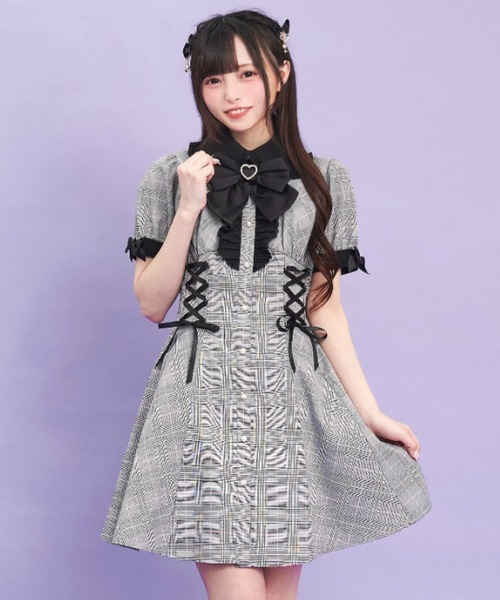 Secret Honey オーロラ　半袖ワンピース Secret Honey（シークレットハニー） ワンピース ウエストレースアップ