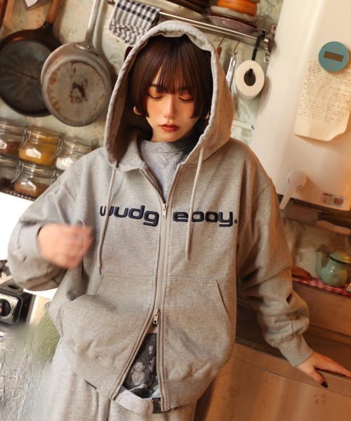 wudgeboy ジップパーカー パーカー WudgeBoy 「WudgeBoy」 ジップアップパーカー LARGE グレー