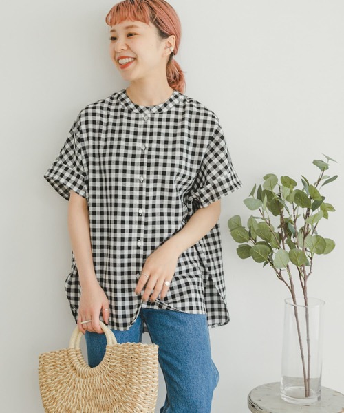 「ITEMS URBANRESEARCH」 半袖ブラウス FREE ブラック レディース