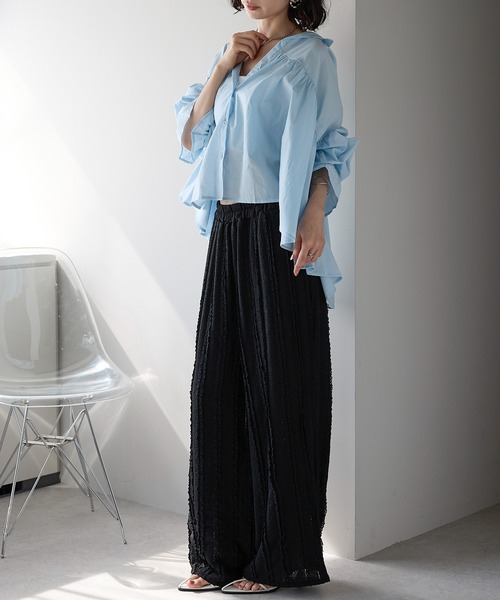 SHINYA KAZUKA 25ss ニットパンツ スパンコール　ワイドパンツ リラックスニットワイドパンツ | Relax knit wide pants (eri. select)