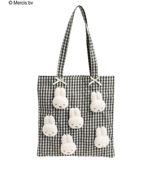 merry jenny（メリージェニー） トートバッグ ギンガムもこもこmiffy