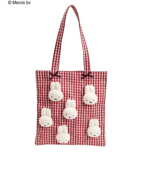 merry jenny（メリージェニー） トートバッグ ギンガムもこもこmiffy