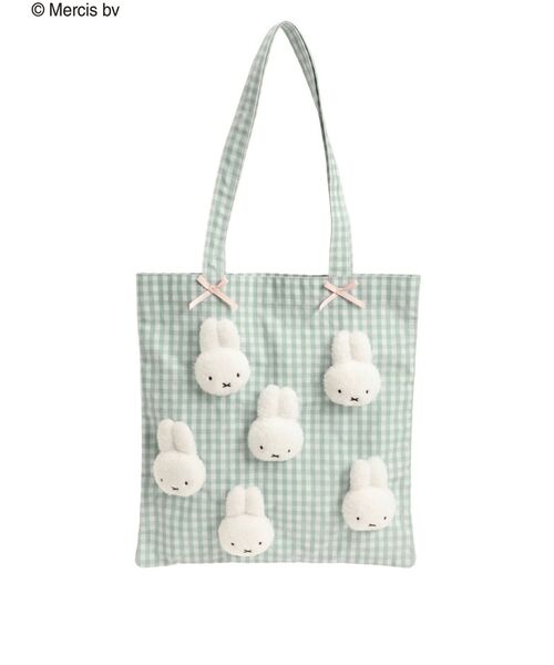 merry jenny（メリージェニー） トートバッグ ギンガムもこもこmiffy