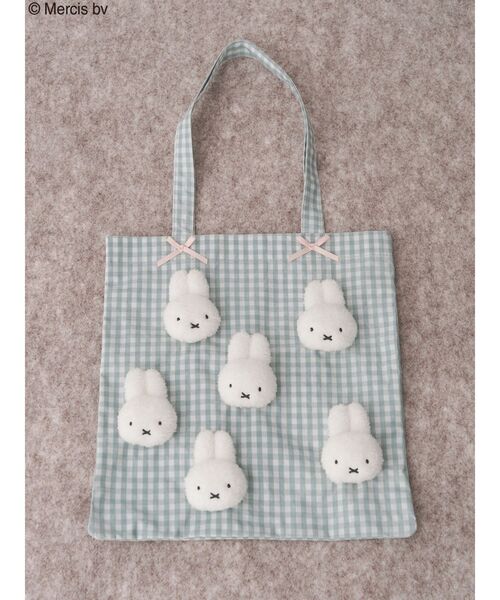 merry jenny（メリージェニー） トートバッグ ギンガムもこもこmiffy