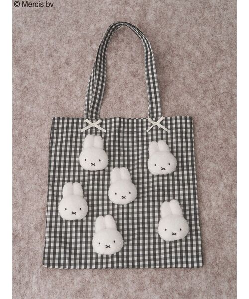 merry jenny（メリージェニー） トートバッグ ギンガムもこもこmiffy