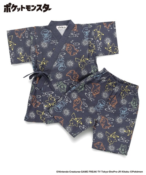 m*i様 ポケモン 浴衣・帯セット Mサイズ branshes（ブランシェス） 浴衣 「Pokemon／ポケモン」総柄甚平 キッズ