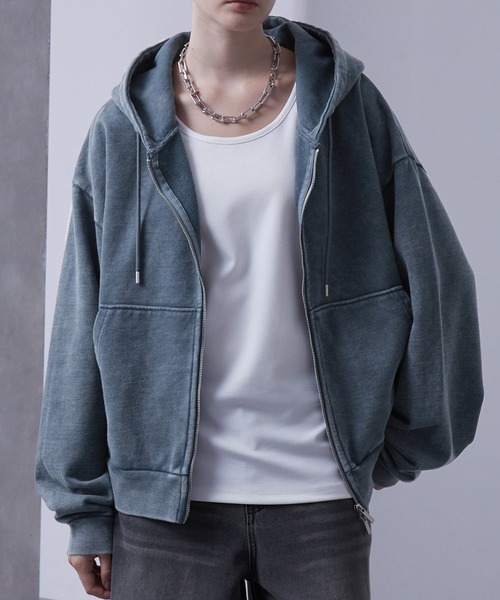 パーカー ヘビーウェイトヴィンテージ ショートフルジップパーカー メンズ レディース | Loose | 03