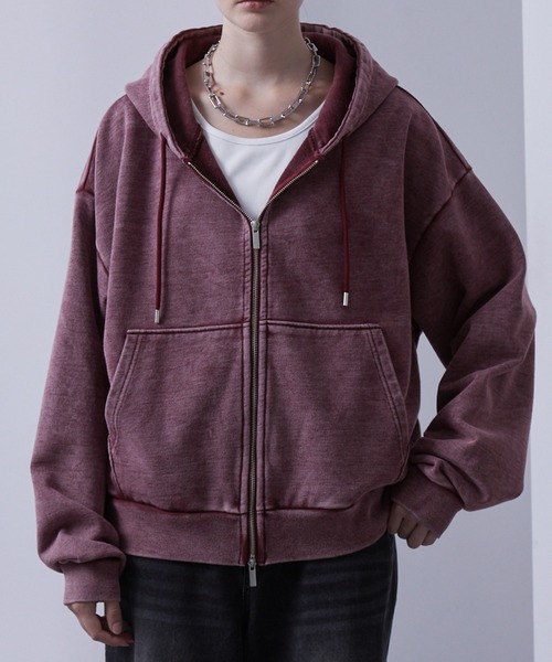 パーカー ヘビーウェイトヴィンテージ ショートフルジップパーカー メンズ レディース | Loose | 04