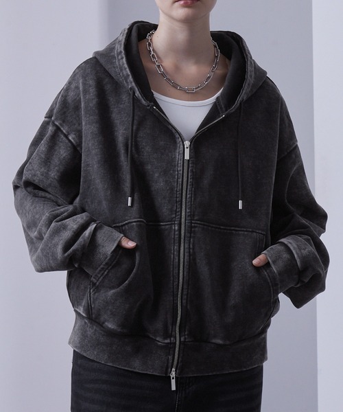 パーカー ヘビーウェイトヴィンテージ ショートフルジップパーカー メンズ レディース | Loose
