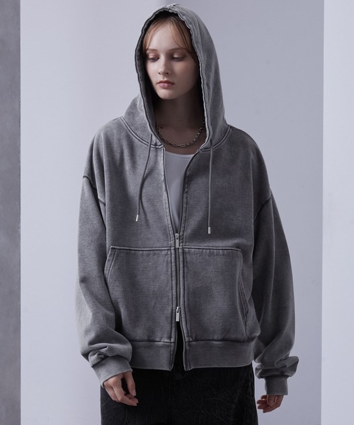 パーカー ヘビーウェイトヴィンテージ ショートフルジップパーカー メンズ レディース | Loose | 22