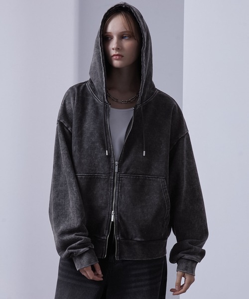 パーカー ヘビーウェイトヴィンテージ ショートフルジップパーカー メンズ レディース | Loose | 08