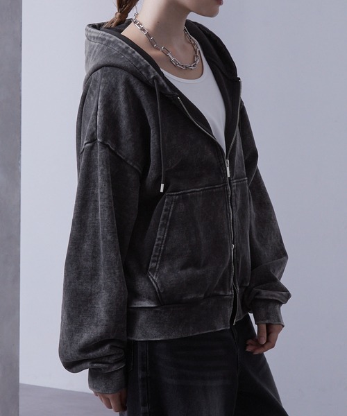 パーカー ヘビーウェイトヴィンテージ ショートフルジップパーカー メンズ レディース | Loose | 10