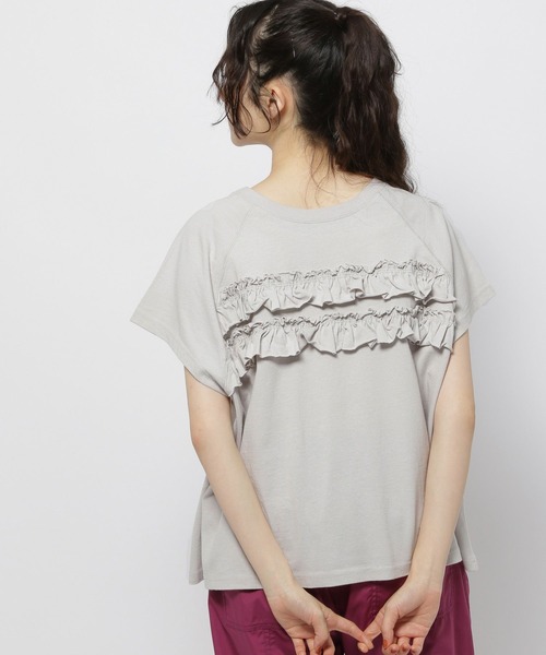 niko and…（ニコアンド） tシャツ フリル加工フレンチTシャツ