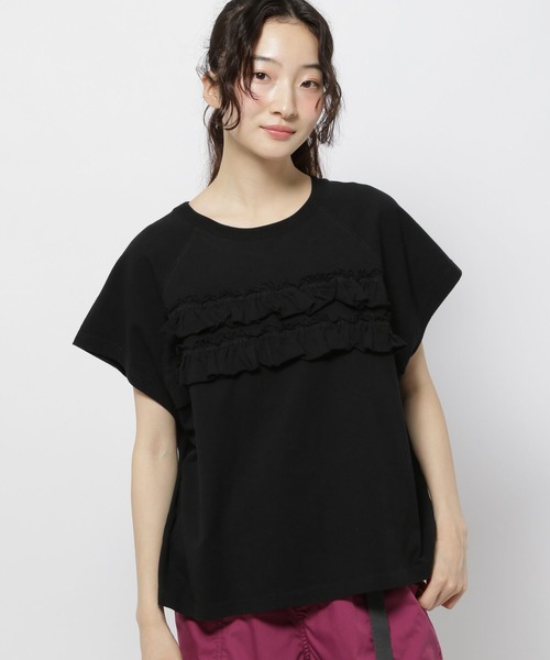 niko and…（ニコアンド） tシャツ フリル加工フレンチTシャツ