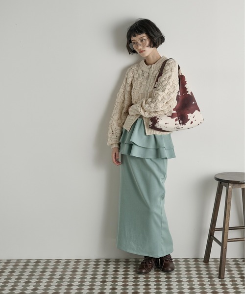 THE Yon カーディガン ジャガードニットダブルZIPカーディガン