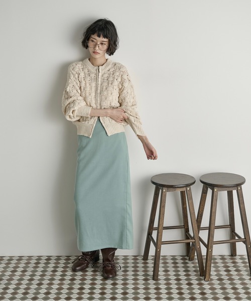 【着用2回】ダブルスタンダードクロージング　ジャガードニットカーディガン♡ピンク ダブルスタンダード☆カーディガン 着用2回】ダブルスタンダード