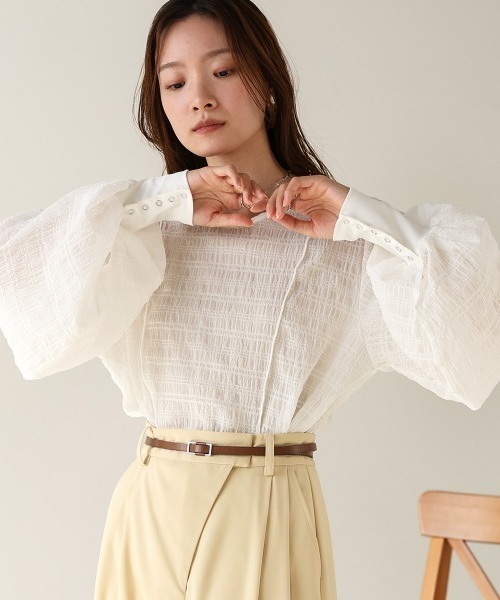 「Bab」 長袖ブラウス M ホワイト系その他 レディース_画像3