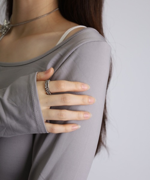 tシャツ 「2点セット」キャミソール ＋ オフショルダー 長袖 Tシャツ