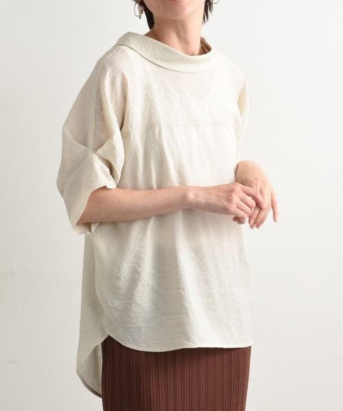 「INTERPLANET」 半袖ブラウス FREE レッド レディース_画像3