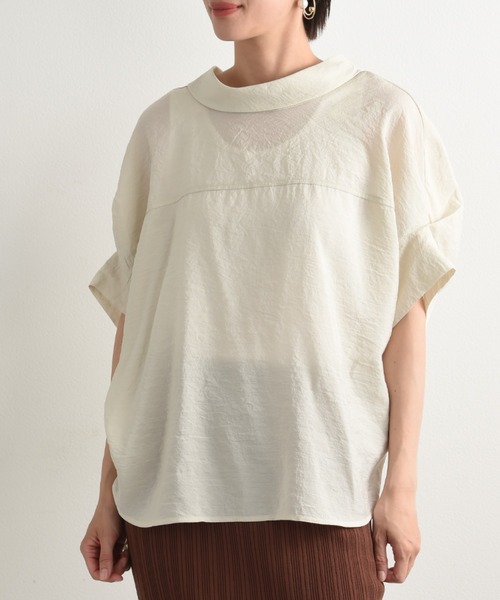 「INTERPLANET」 半袖ブラウス FREE レッド レディース_画像8