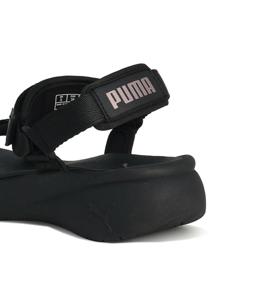 「PUMA」 フラットサンダル 22.0cm ブラック×ピンク レディース_画像3