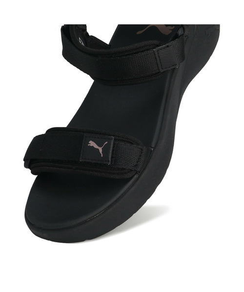 「PUMA」 フラットサンダル 22.0cm ブラック×ピンク レディース_画像6