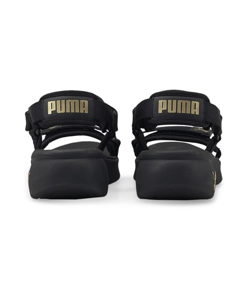 「PUMA」 フラットサンダル 22.0cm ブラック×ピンク レディース_画像8