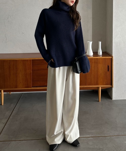 Eclat one ニット セーター 「Eclat one」ドロップショルダー サイド